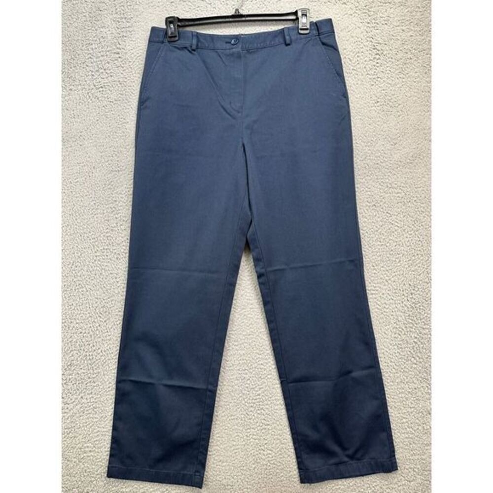 L.L. Bean Khakis Pants Womens 16 Medium Tall Blue Classic Fit Hi-Rise Ladies NEW